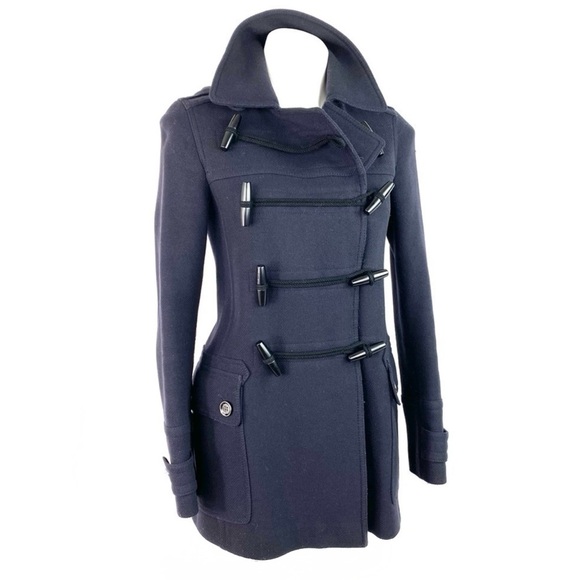 Burberry Jackets & Blazers - Burberry Brit Wool Toggle Coat, Navy | US 6 / UK 8 Excellent Condition